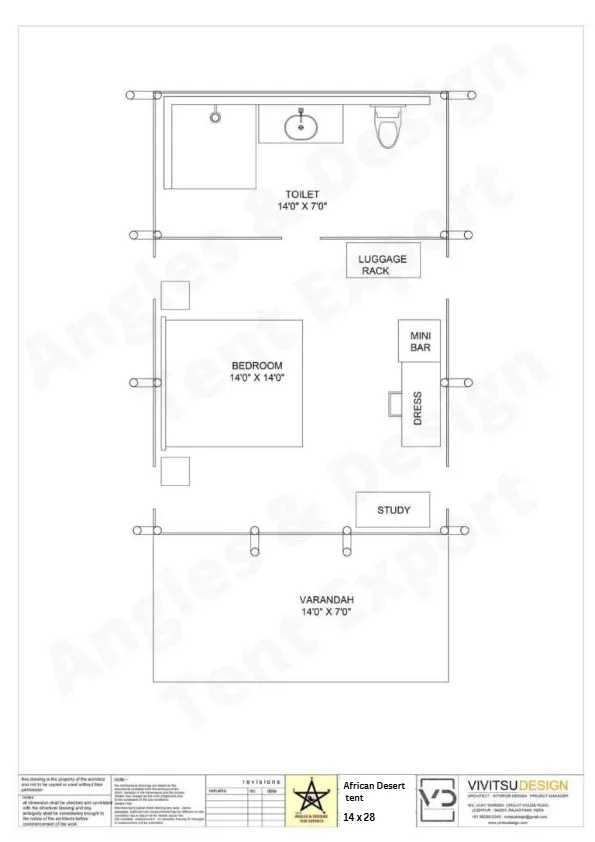 12x24 Tent Floor Level Plan